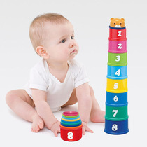 Baby fun colorful laminated Leaf digital letter Early education laminated cup cover cup laminated baby Puzzle Toy