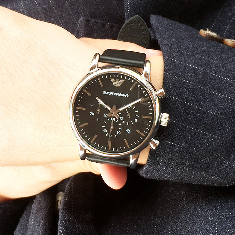 armani阿玛尼手表男士腕表时尚休闲石英表皮带防水ar1828dwe
