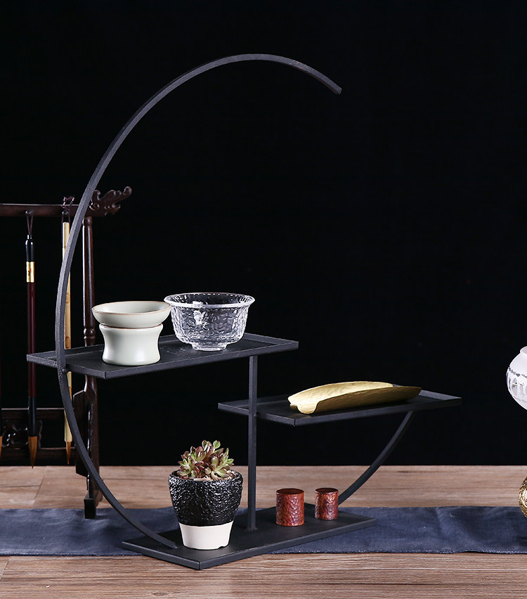 一件代发铁茶棚功夫茶杯架子茶具收纳架茶架子置物架展示架陈列架