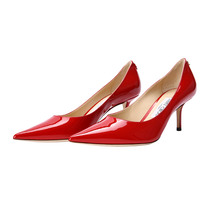 Jimmy Choo Zhou Yangjie 20 new LOVE series solid color womens shoes red pointed high heels womens wedding shoes