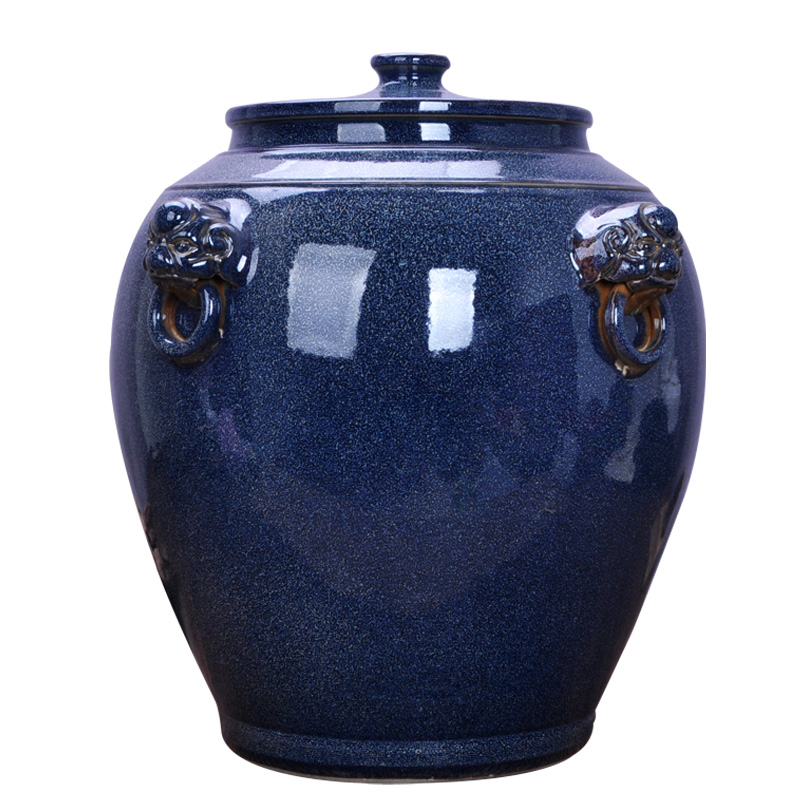 Jingdezhen ceramic barrel oil cylinder tank 20 jins 30 jins of 50 kg 100 jins water storage tank with tap water bucket