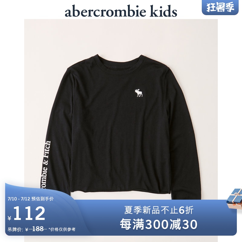 abercrombie kids女童 短款长袖T恤 304123-1AF,降价幅度40.4%