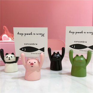 girl heart cute creative ceramic piggy frog message clip note clip business card clip photo clip decorative ornaments