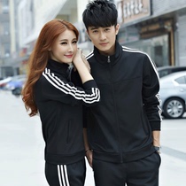 New sportswear suit mens spring and autumn couple clothing womens two-piece suit mens casual sportswear men