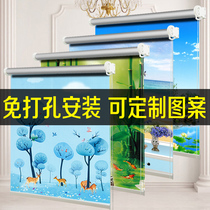 Roller blinds shading-free toilet toilet kitchen bathroom waterproof and oil-proof custom home lift curtain