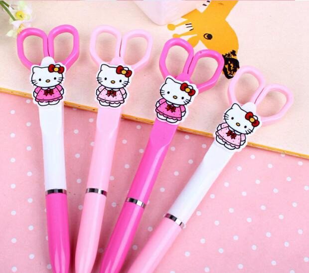 创意剪刀笔两用圆珠笔卡通伸缩笔学生礼品奖品文具小清新学习用品_7折