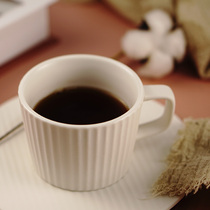 Air flow coffee Ceramic Coffee cup Japanese white mug Saucer Vertical stripe Ceramic tea set