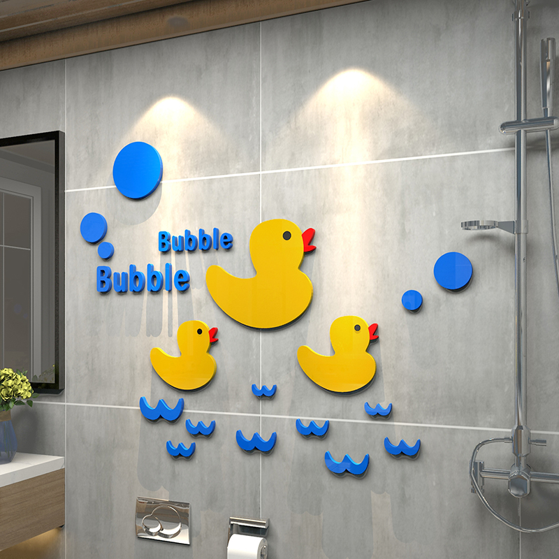 Cartoon children room bathroom tile bathroom toilet natatorium decoration 3 d waterproof wall stickers, stickers