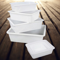 White plastic box rectangular hot hot kitchen kindergarten ice plate thickness-covered small basket collection basket