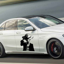 One piece Luffy car sticker cartoon animation side door pull flower Spare tire cover sticker Machine cover sticker door car sticker