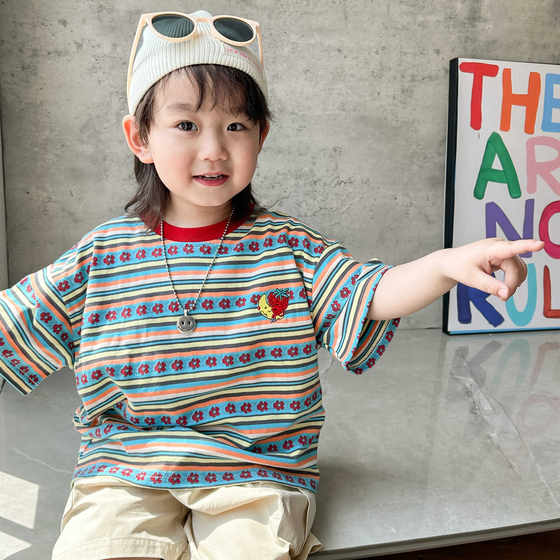Boys Short-sleeved T-shirt 2025 new children's summer striped half-sleeved summer casual versatile girls' short-sleeved style
Boys Short-sleeved T-shirt 2025 new children's summer striped half-sleeved summer casual versatile girls' short-sleeved style