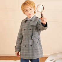 Boys windjersey Inn Wind 2022 new childrens jacket Spring-style CUHK Childrens plaid in the middle of the sea Spring and autumn clothes