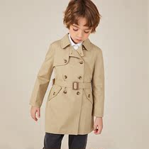 Child Clothing Spring Autumn Clothing 2022 Childrens windcoat jacket Boy Yingren Wind Double row Buckle Handsome air Fashion Long-style big coat