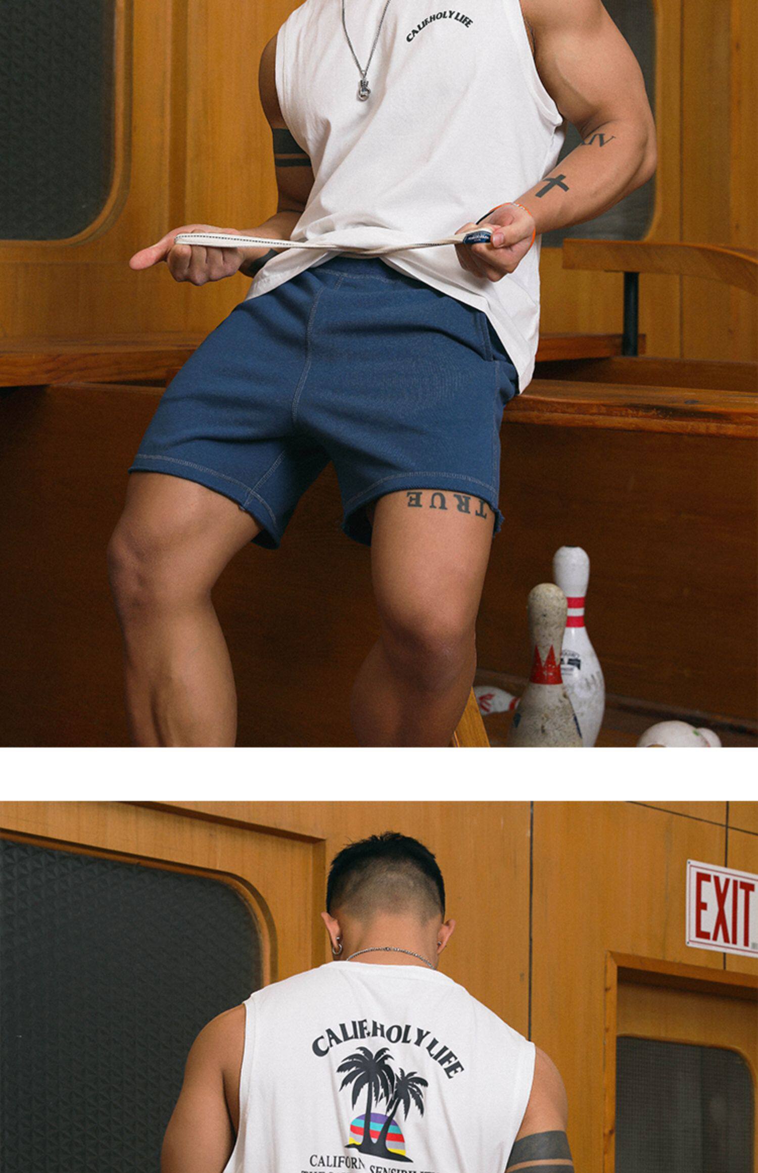 tomatopapa夏季原创新款夏威夷坎肩字母背心男运动健身无