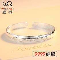 Thanksgiving flower bracelet 9999 sterling silver female Carnation foot silver bracelet bracelet Birthday Mothers Day gift for mom