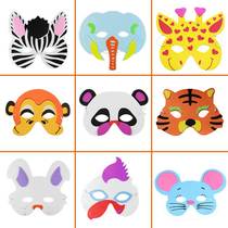 Kindergarten performance area prop materials small animal headgear rabbit panda dog frog children mask cartoon adult