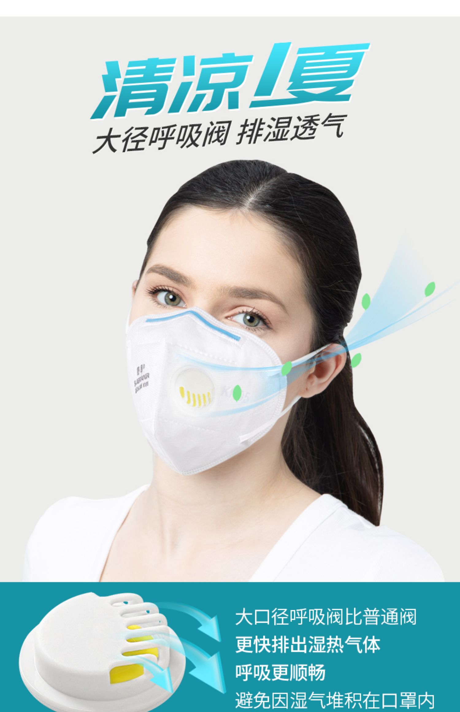 kn95防尘口罩n95囗 罩带呼吸阀透气一次性防工业粉灰尘口鼻罩加厚