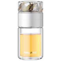 Traditional and simplified mini tea separation Cup double-layer tea cup transparent glass portable cute male Lady Net red water Cup