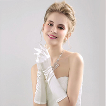 Korean version of the bride long wedding gloves white wedding gloves Studio photo modeling black gloves