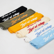 UZIS short sleeve T-shirt mens letter printing trend solid color summer body shirt cotton Sports Basketball culture base shirt