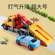 Large Number Flat Trailer Toy Children Rescue Clear Barrier Small Car Boy Inertia Bilayer Transport Engineering Car Crane