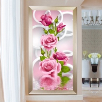 2021 new living room cross embroidered closed line embroidered minimalist modern restaurant corridor Aisle Vertical version rose sharply