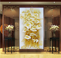 Cross embroidered 2020 new living room line embroidered herself embroidered handmade dining room Bedroom vertical version Xuan Guanghan aisle