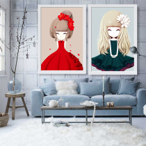 Cross stitch 2021 new living room thread embroidered flower girl small piece bedroom cartoon childrens room embroidered handmade