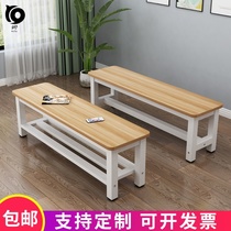 Yoga hall sitting stool Waiting chair Changing room Long leather stool Rectangular long strip bathing stool Single-layer wooden adult