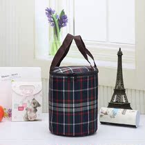 Lunch bag large practical lunch box bag insulated bag large capacity bag round light cylinder lunch box portable round