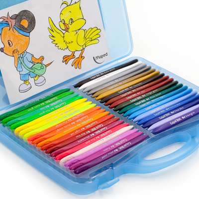 马培德塑料儿童蜡笔36色幼儿园可水洗腊笔宝宝画笔48色彩色蜡笔_亲亲