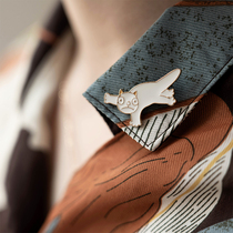 Lett Yice illustrator X Wood MUMO brooch stray cat series original personality accessories