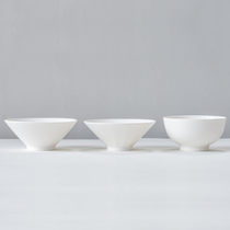 MUMO wood ink deer to pure white rice bowl ceramic bowl literary simple white porcelain bowl