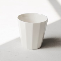 MUMO wood ink deer to pure white prismatic low Cup ceramic coffee cup literary simple white porcelain cup