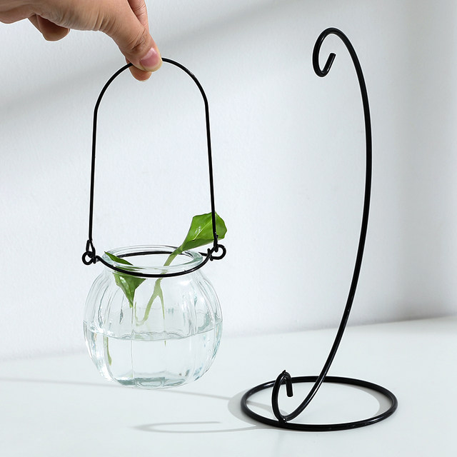 Creative hanging transparent glass vase small hanging bottle hydroponic flower indoor gardening home decoration bottle plant decoration Creative hanging transparent glass vase small hanging bottle hydroponic flower indoor gardening home decoration bottle plant decoration
