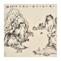 Literati sketch original Chinese painting landscape (non-spray painting)