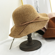 Hats female Korean version of Joker spring and summer sun sun hats out foldable ruffle hat fishermans hat