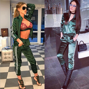 2020 fast sell through wish popular European new long sleeve round neck casual pants sports suit