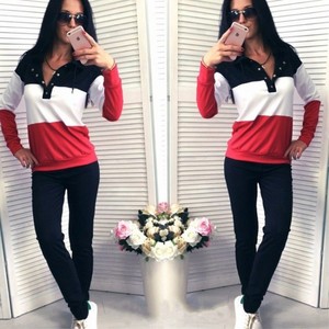 2020 fast selling popular European and American autumn women’s long sleeve sweater two piece leisure sportswear set