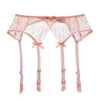 French secrets Omean sexy tempts lace to be ultra-thin retro wide-spread through transparent garter belt garter clips