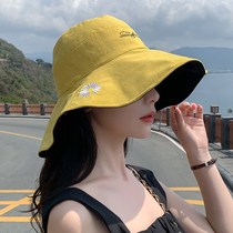 Womens 2021 new small Daisy fisherman hat spring and autumn trend fisherman big eaves sun hat sunscreen summer