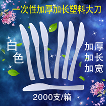 Disposable plastic knife thickened DK2a environmental protection tableware set White cut cake dessert pizza and other degradable