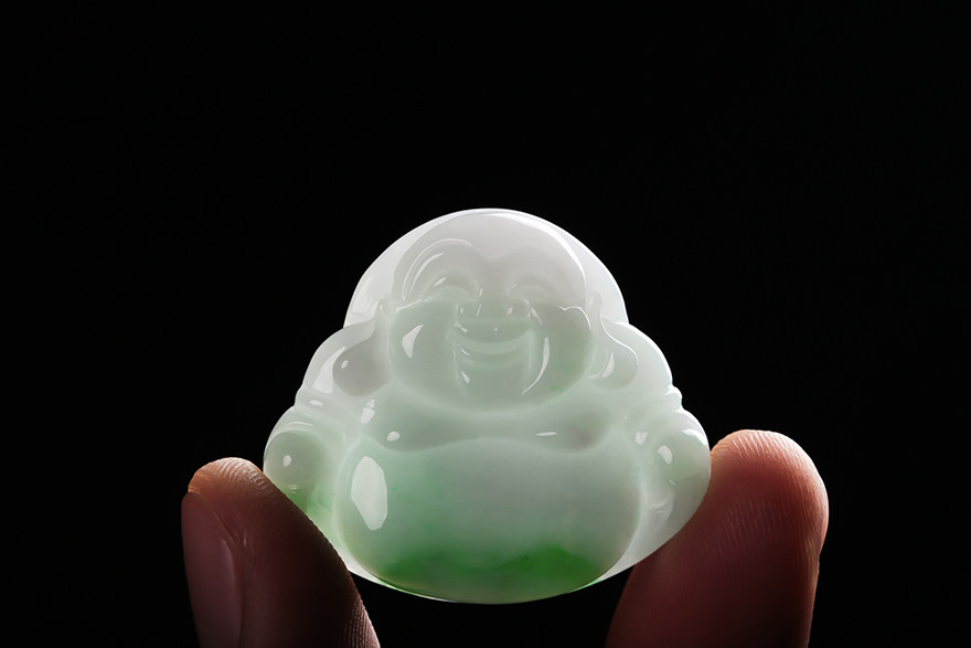 【源头好货-四会】冰润飘绿佛公吊坠13.62克 - 拍卖