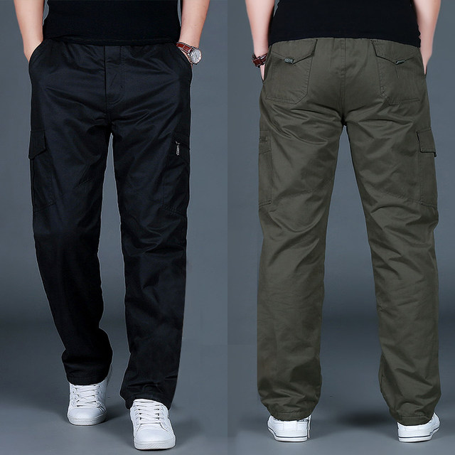 Men's overalls work spring and autumn wear-resistant multi-pocket straight loose large size outdoor climbing leisure pants Men's overalls work spring and autumn wear-resistant multi-pocket straight loose large size outdoor climbing leisure pants