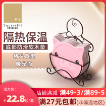 Cold drink absorbent mat creative ceramic coaster can love cute pig house fun heat insulation mat Cork mat non-slip bottom mat table mat