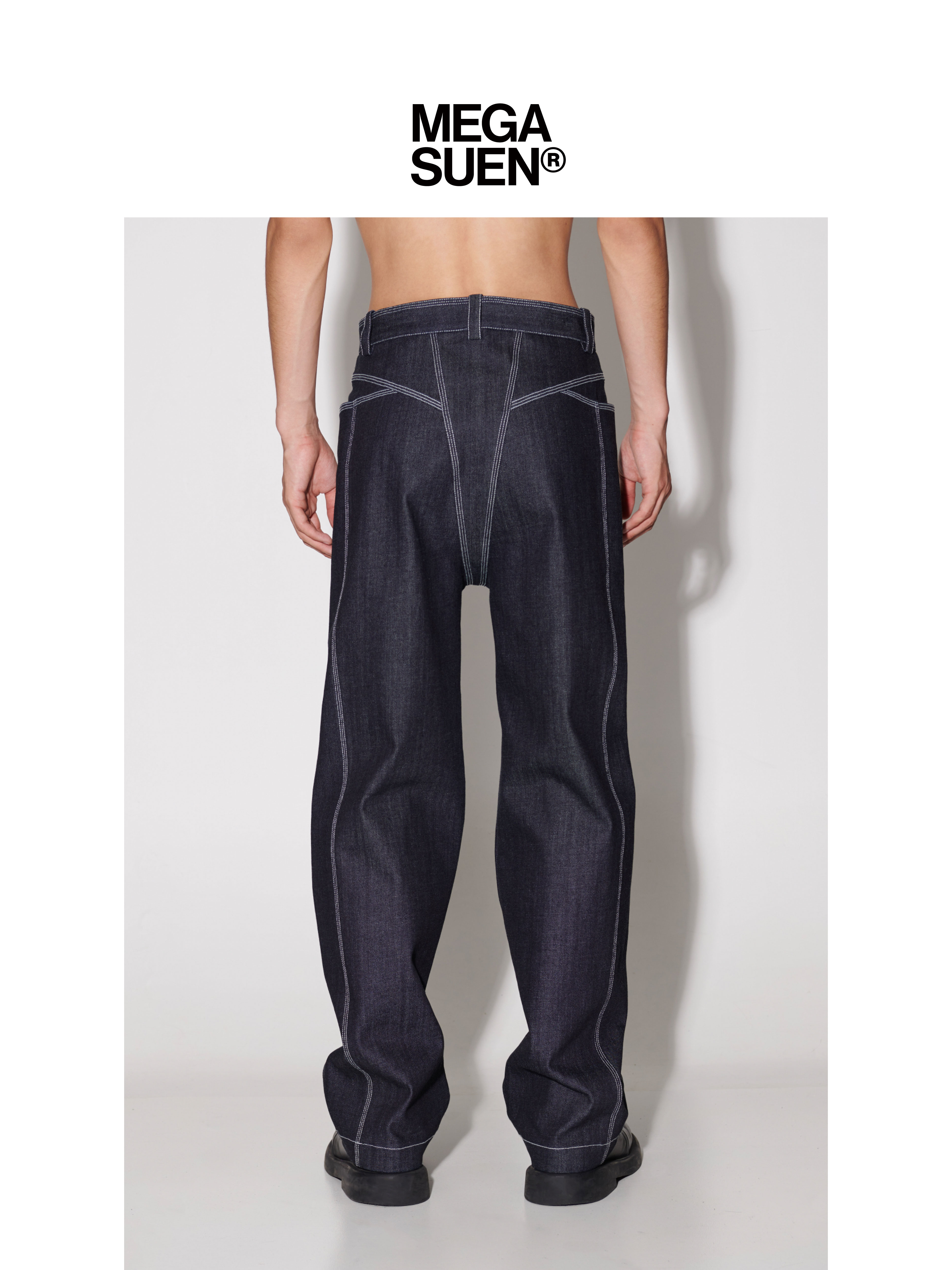 MEGA SUEN 棉纤维素材 原牛单宁中高腰长裤