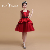 Childrens Christmas evening dress girl princess dress piano performance uniform