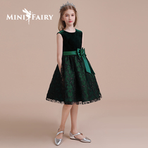 Girls catwalk host dress Little girl princess dress dress Western style Childrens conductor suit Wind orchestra performance suit