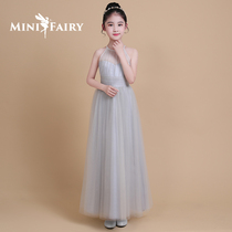 Childrens model little bridesmaid dress high-end girl princess dress puffy gauze host small dress piano costume