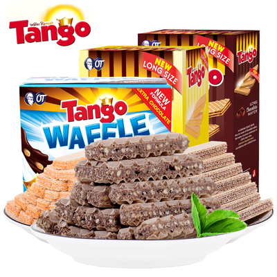 印尼进口 tango巧克力咔咔脆米夹心威化饼干 办公室休闲零食 480g